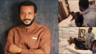 Moment Evangelist Ebuka Obi delivers a woman at church' hotel