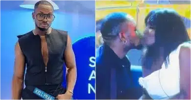 BBNaija: Kellyrae share kiss with Dami, Kassia watches