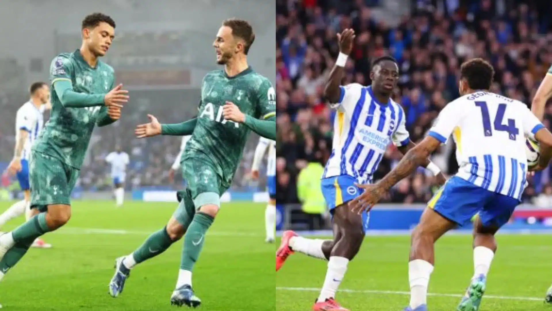  Tottenham collapse against Brighton in five-goal thriller