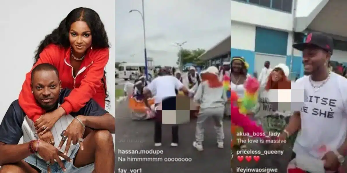 Ex Big Brother Naija season 9 housemates, Kellyrae and Kassia receive a royal welcome from fans as they touch down Delta state.