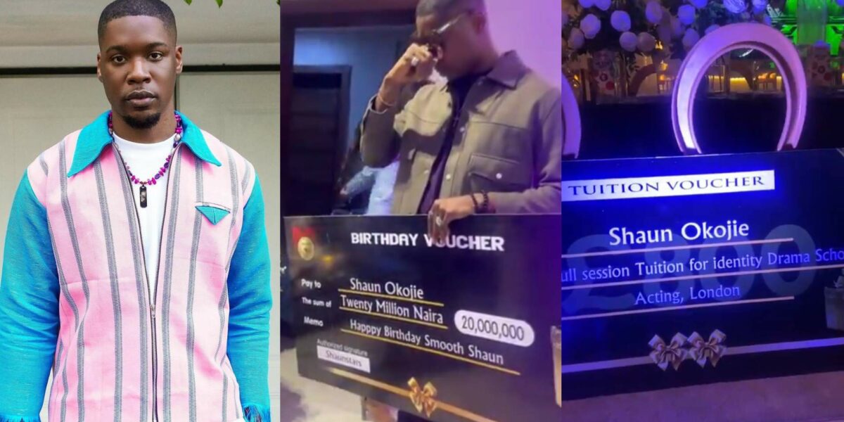 Shaun teary as he receives N20M cheque, other expensive items as birthday gifts