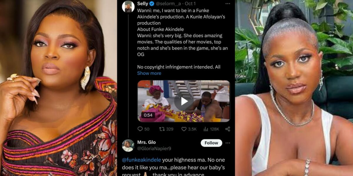 BBNaija: "Will be waiting" - Funke Akindele accepts Wanni's request to join her production team