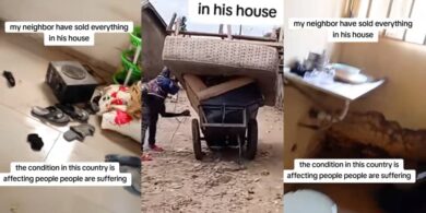 Man sparks reactions as he sells bed, chair, and cooking gas amid economic hardship