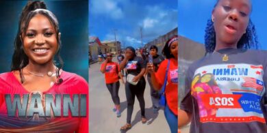 BBNaija: Fans flood streets in customized T-shirts to rally votes for Wanni