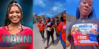 BBNaija: Fans flood streets in customized T-shirts to rally votes for Wanni