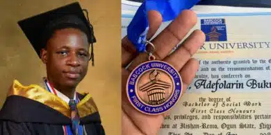 Man celebrates first-class degree from Babcock University, flaunts certificate and medal