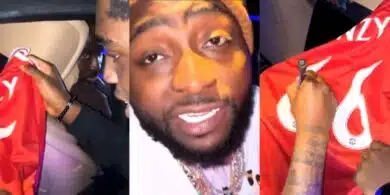 Fan goes viral for boldly approaching Davido amid tight security to get jersey signed