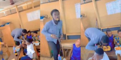 Viral footage shows teacher eating student's food in classroom