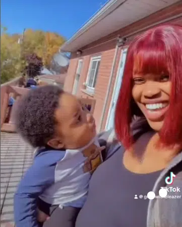 Lady shares little son’s reaction to seeing her in wig after getting used to her all-back hairstyle