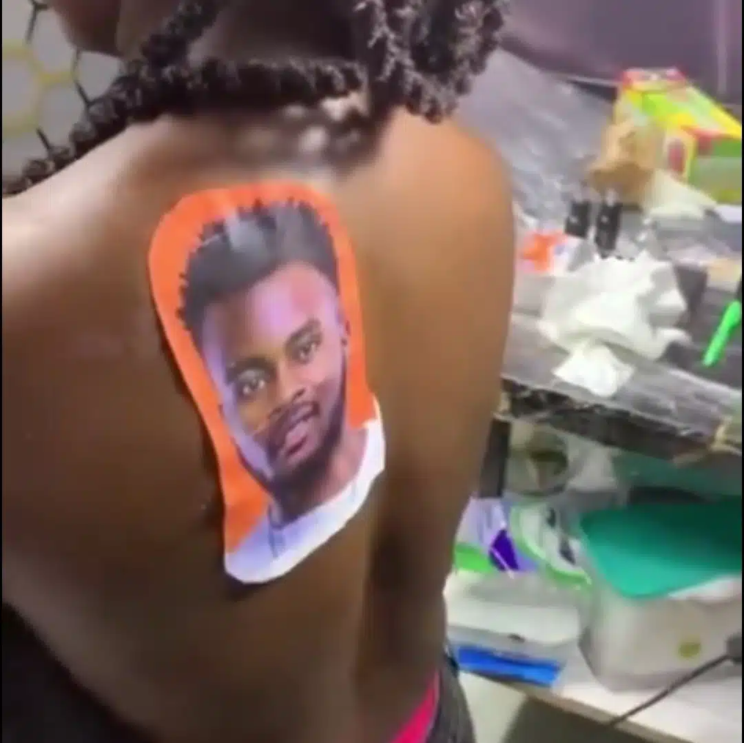 Lady permanently tattoos boyfriend's face on her body 4 months into relationship