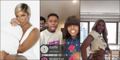 Tiwa Savage blasted for showing her waist tattoo during live stream with Peller and Jarvis