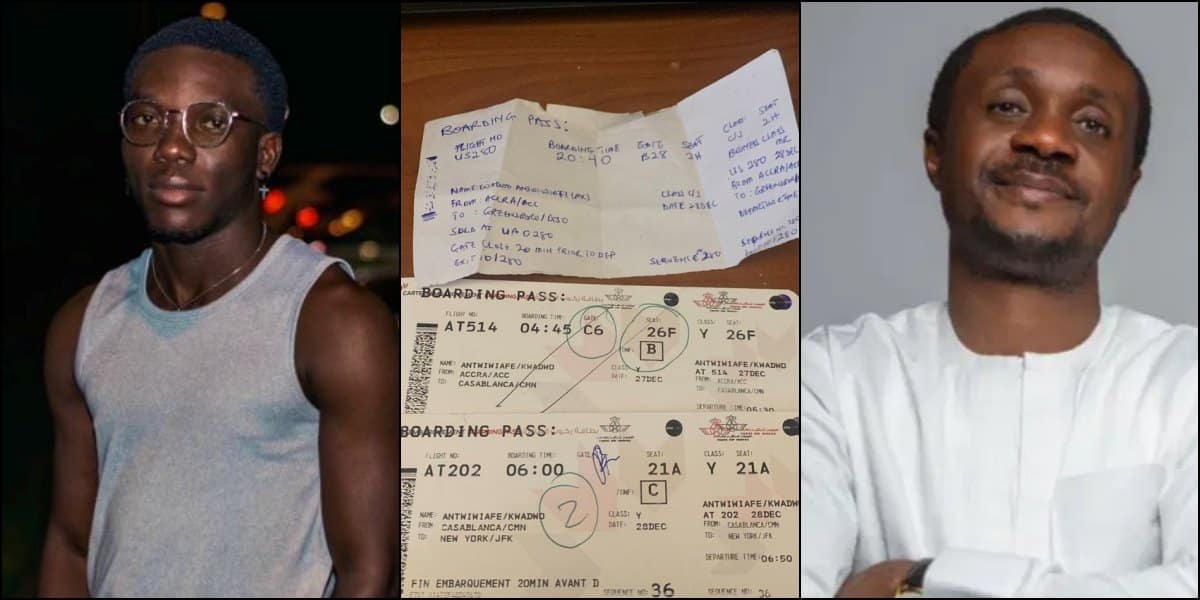 Man receives his boarding pass after Nathaniel Bassey asked them to dress their miracle