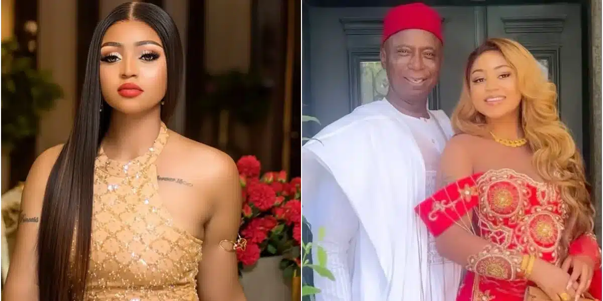 “60 years last 2 mins” – Ned Nwoko warns Regina Daniels over 'go harder'