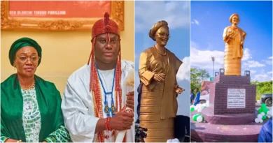 Outrage as Ooni of Ife erects golden statue of Remi Tinubu