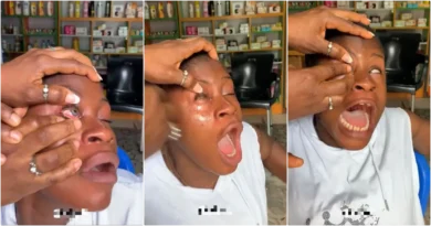 "Comot am, I don blind o" - Lady weeps after using contact lenses for first time