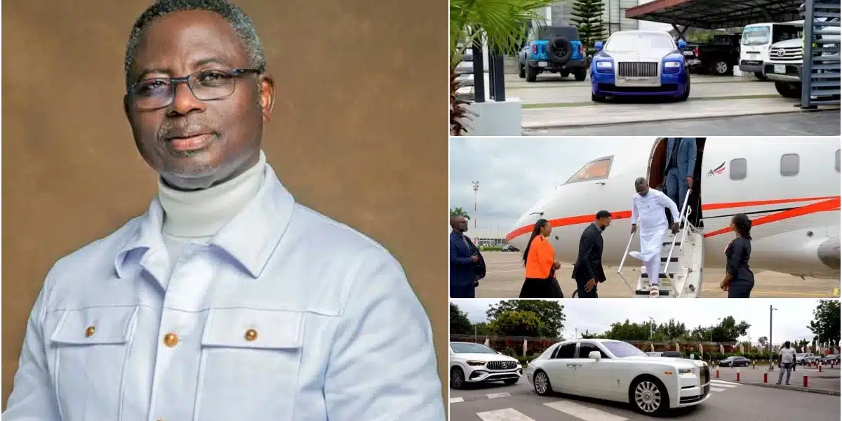 Outrage as COZA brags about pastor Ashimolowo's arrival in 3 Rolls Royce, private jet