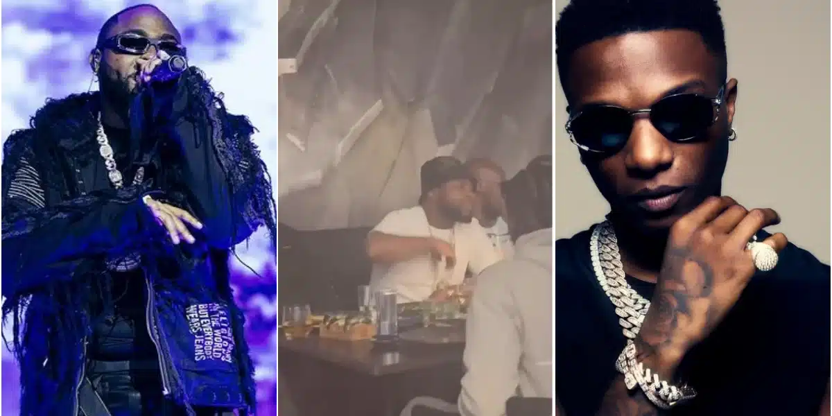 Moment Wizkid meets Davido at club, snub each other, walks out