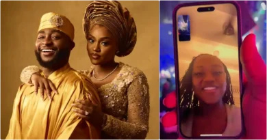 Moment Chioma video-calls Ubi Franklin to watch Davido's performance