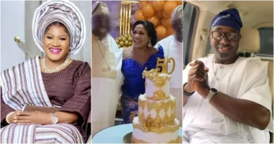 Funsho Adeoti snubs husband, praises others amid 50th birthday drama