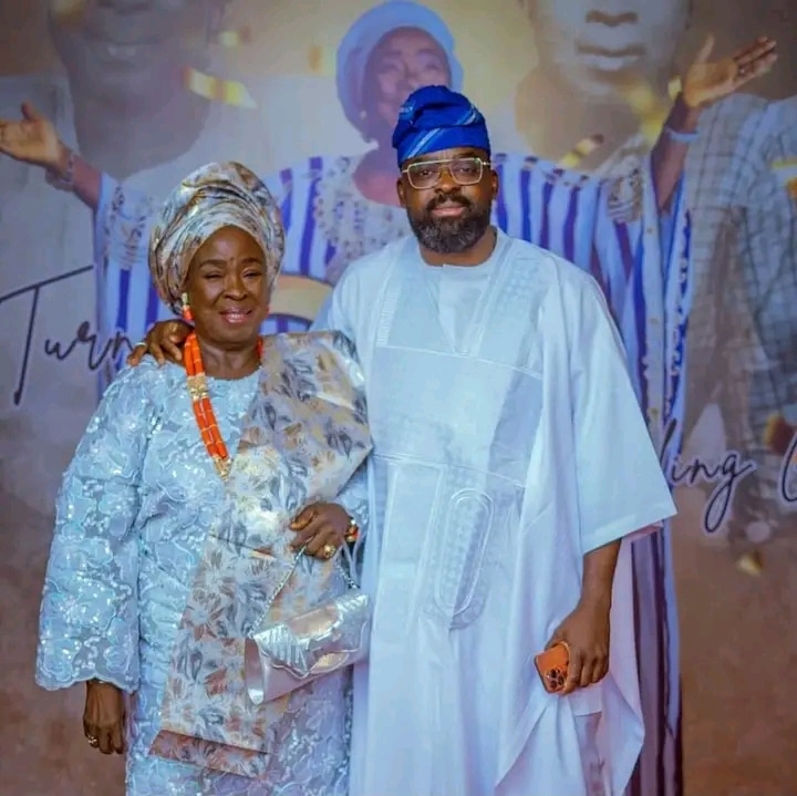 Kunle Afolayan and his mother