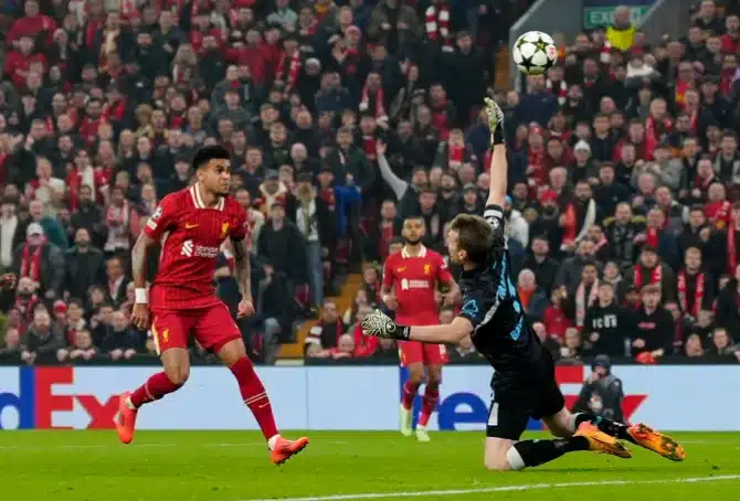 UCL: Diaz bags hat-trick as Liverpool thrash Alonso's Leverkusen 4-0