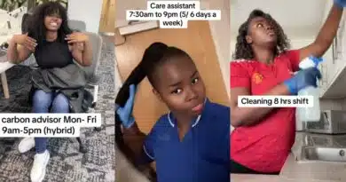 Lady shows off all 7 jobs she's held in UK