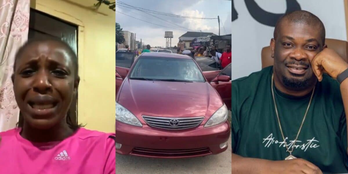 Lady shed tears of joy as Don Jazzy gifted her the sum of N5M to buy a car to take care of her children's school runs.