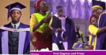 Emotional moment UNIBEN best-graduating student's mom rushes out in her Chosen apron