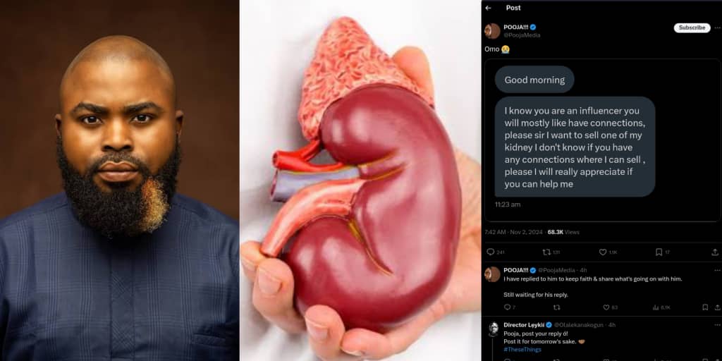 Influencer shares disturbing message from follower seeking to sell a kidney