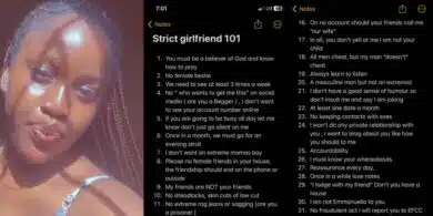 Lady reveals 31 strict relationship rules for future boyfriend