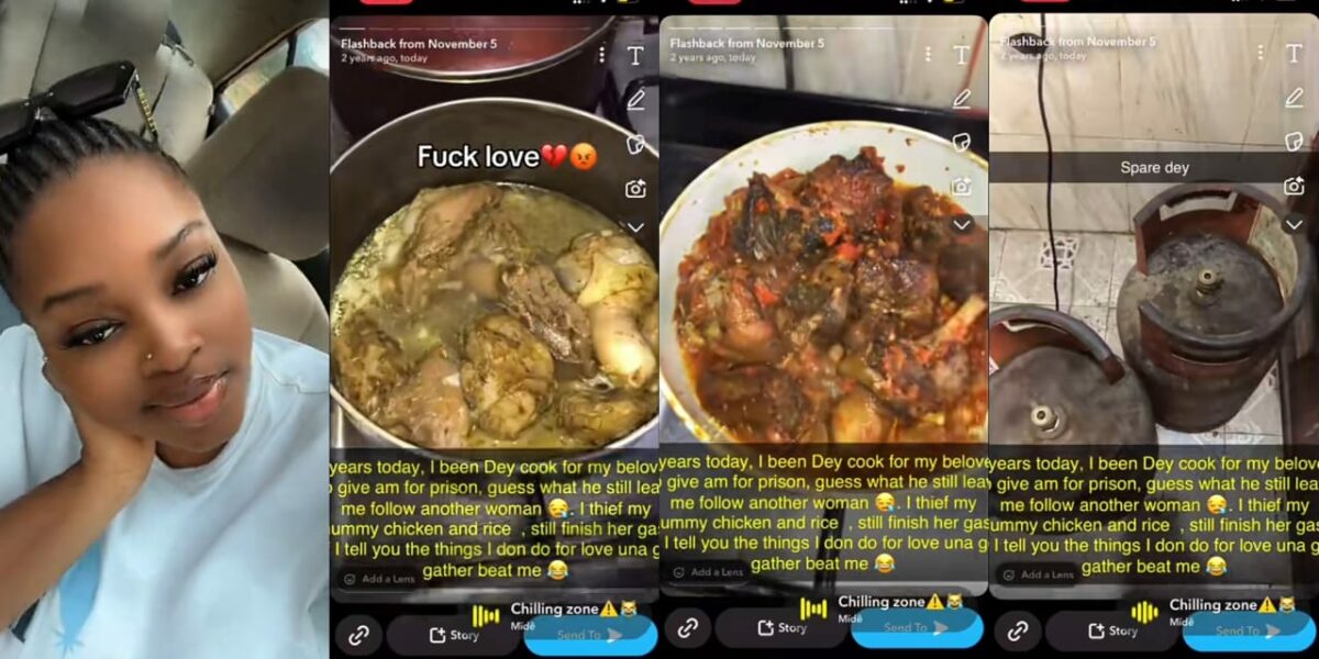 Lady recalls cooking stew with stolen chicken, rice for jailed boyfriend but got dumped after his release