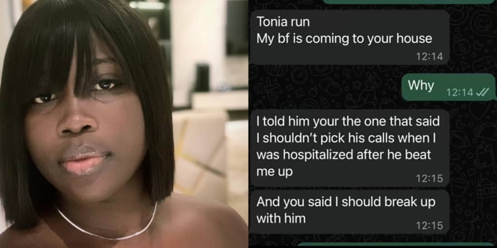 Woman receives scary message after advising friend to leave abusive boyfriend