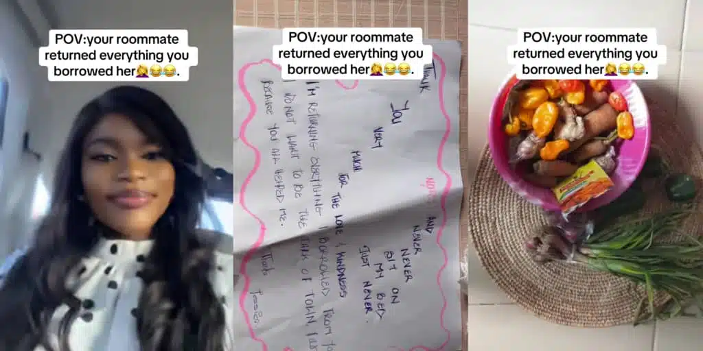 Lady laments as roommate returns all borrowed items over fear of being 'talk of the town'