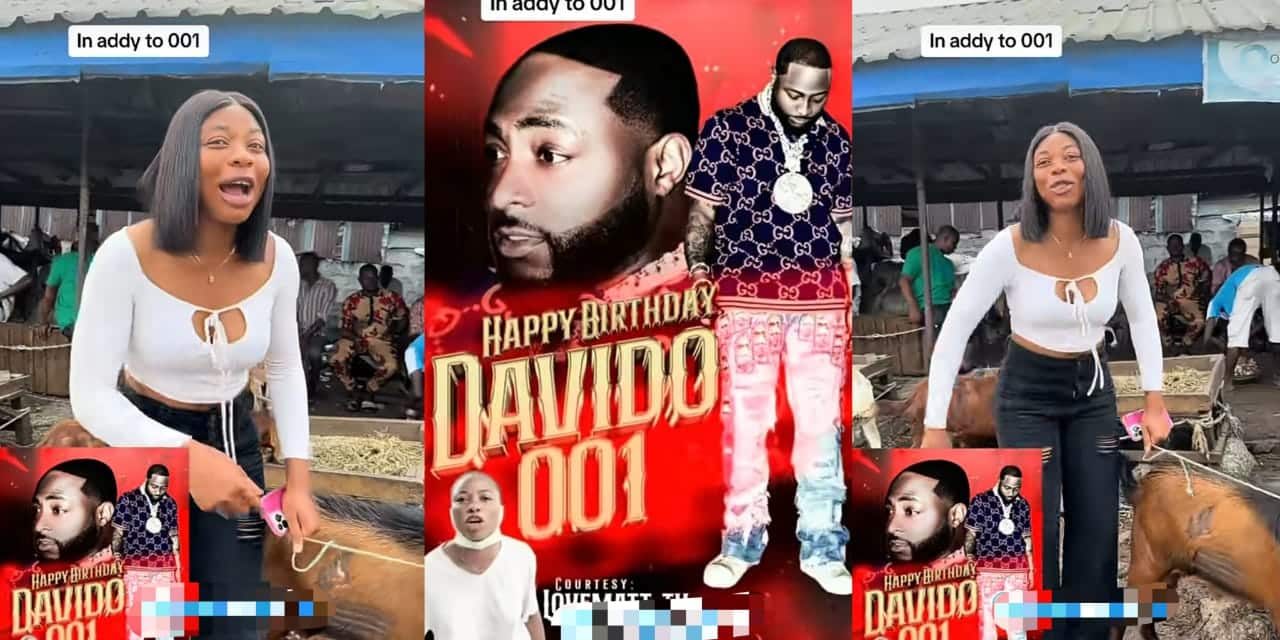 Hardcore fan dedicates goat to Davido on 32nd birthday