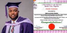 UNIBEN graduate awarded ₦5,000 as Best Graduating Student with 4.80/5.0 CGPA