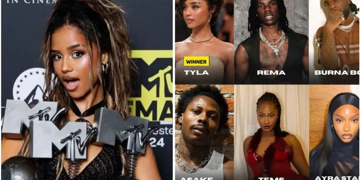 2024 MTV EMA Tyla defeats Asake, Rema, and Tems to win Best Afrobeats