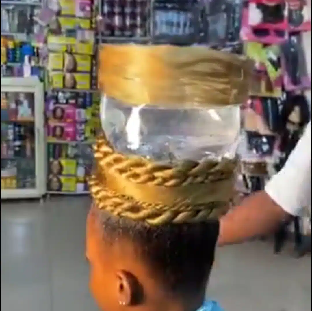 Lady introduces fish pond hairstyle with live fish and water effects