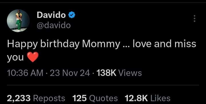 Davido tweet