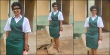 57-year-old woman becomes the admiration of many as she dresses up in school uniform to attend her secondary school's 40th reunion.