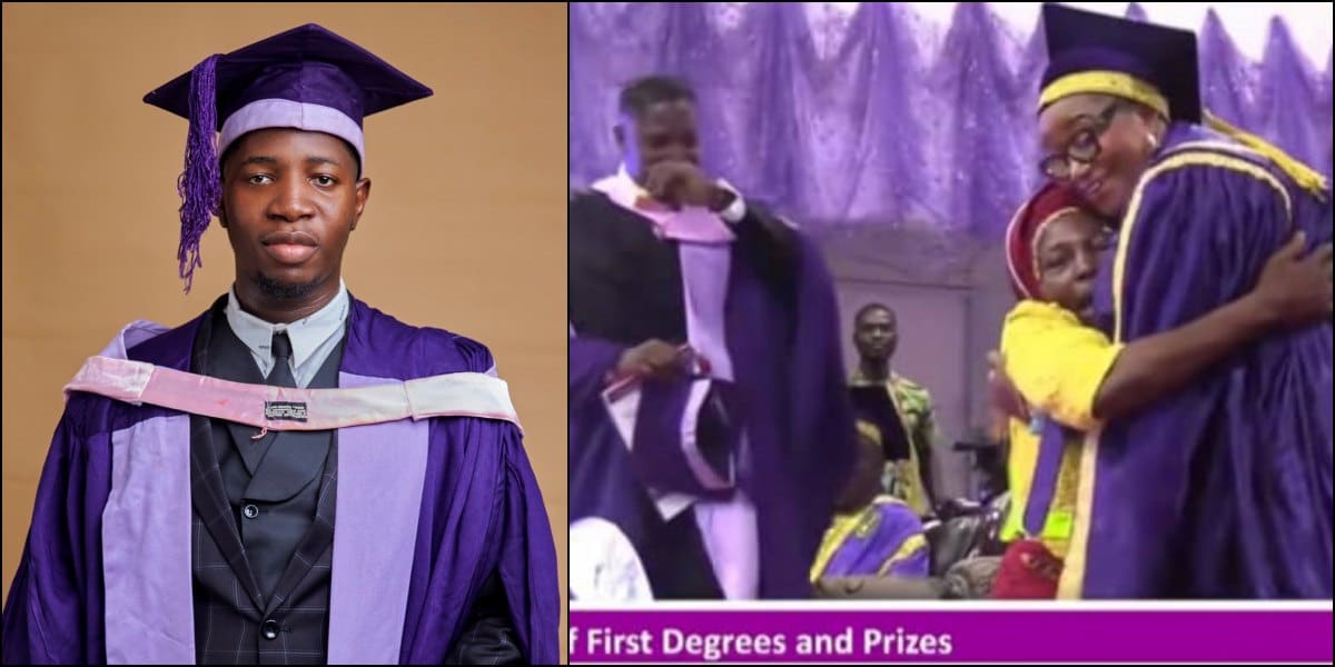 UNIBEN's best-graduating student, James Alleh opens up on his mom's sacrifice for their family as she's honored at his graduation ceremony.