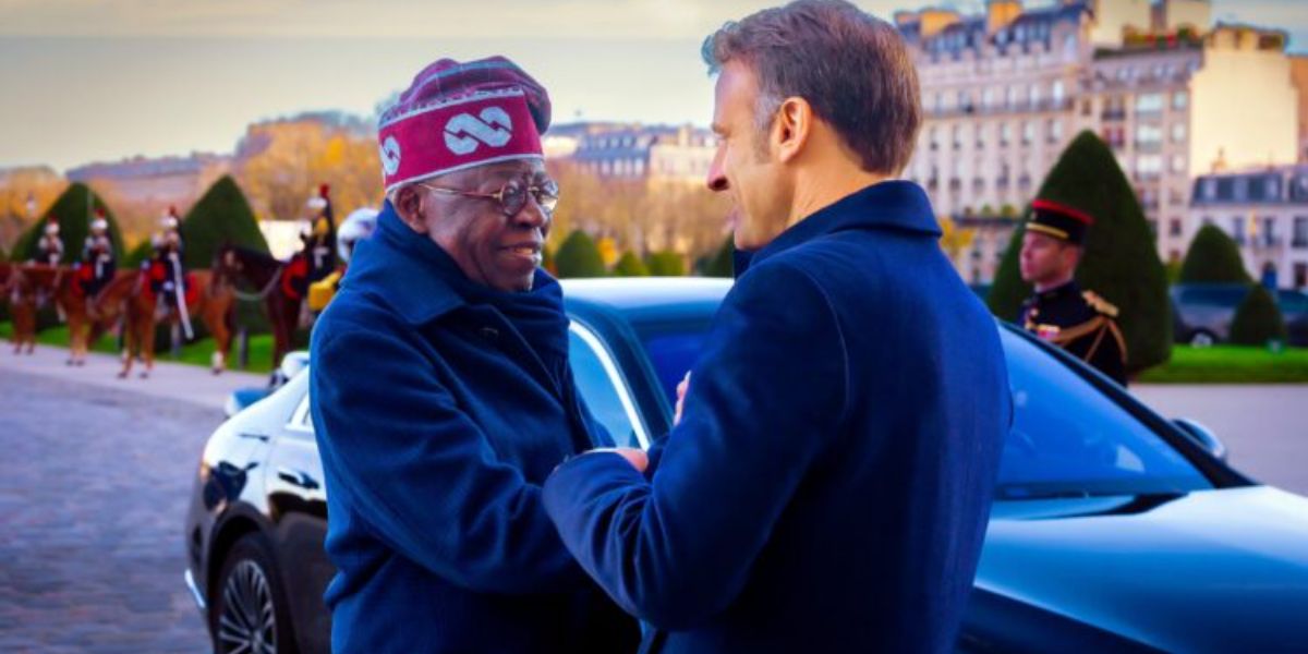 Netizens react as President of France tweets in Pidgin