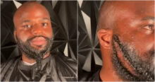 Hairstylist goes viral for unique braided beard on male client