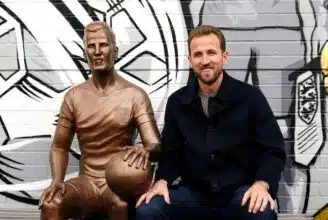 Harry Kane's controversial £7,200 bronze statue unveiled