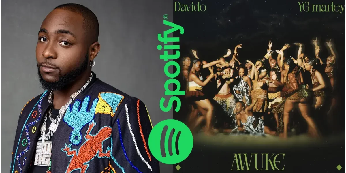 Davido’s Awuke sets record, earns highest Spotify streams in a day