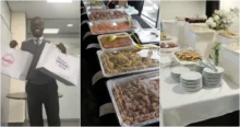 Man sparks a buzz as he flaunts free food from 9-5 job