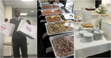 Man sparks a buzz as he flaunts free food from 9-5 job