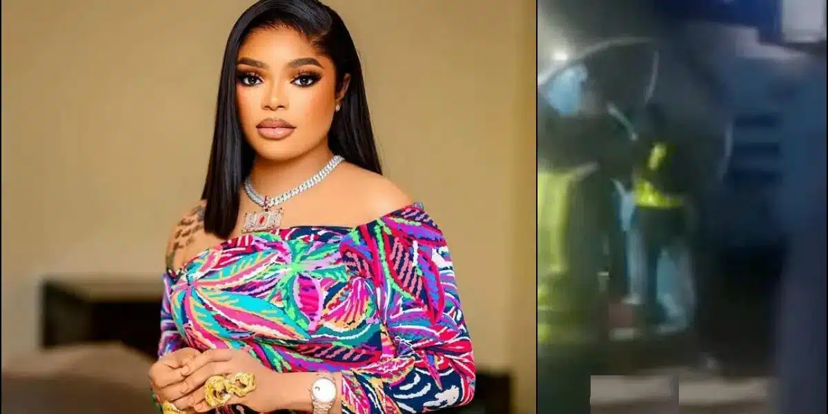 Moment Bobrisky was dragged off London-bound aircraft