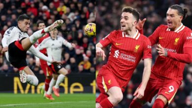 Liverpool 2-2 Fulham: Jota saves Reds after Robertson red card