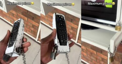 Shock as man chains his remote to TV to prevent loss