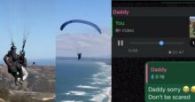 Lady shares dad's hilarious reaction to her paragliding video